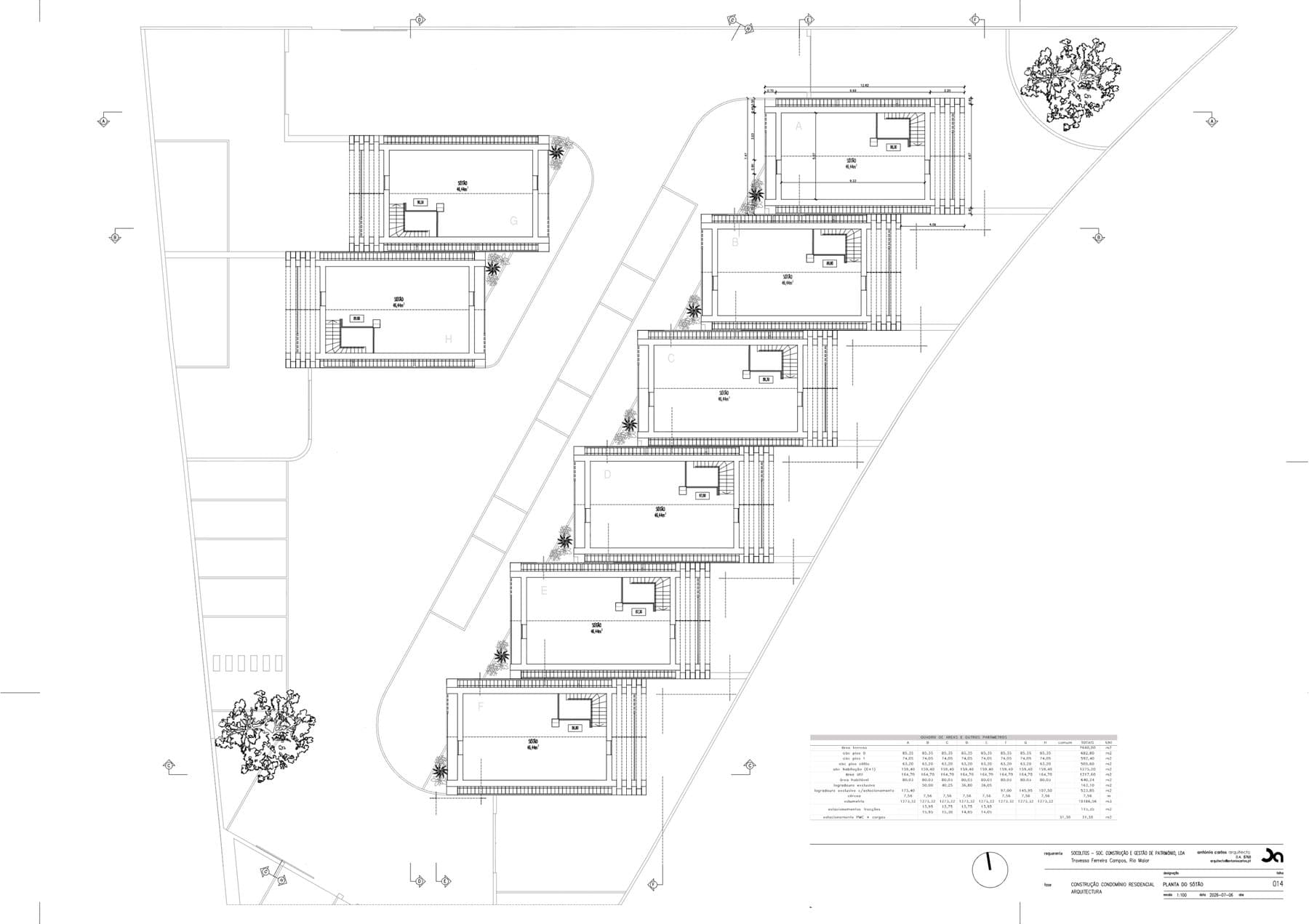 Planta do projecto — Sótão